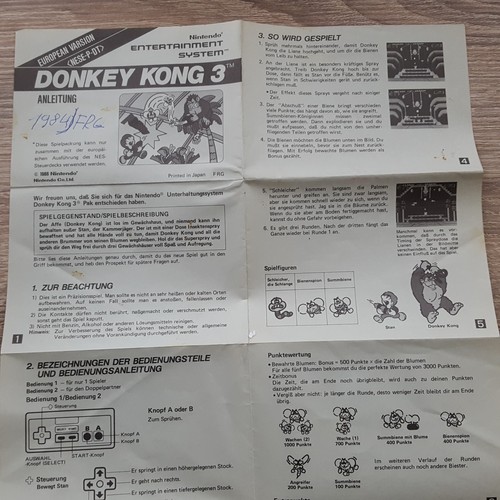 Nintendo nes anleitung - anleitung, donkey