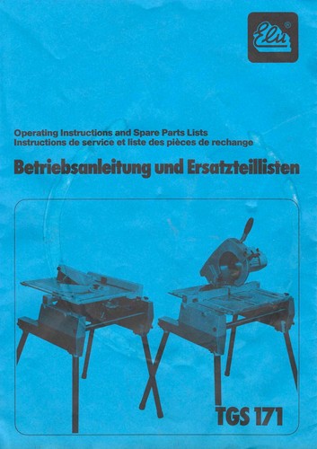 Elu tgs 171 betriebsanleitung - 171,